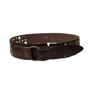 Promod 85 Brown Leather Accent Belt Made In Italy Size S